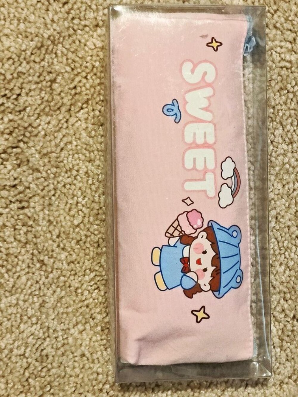 Pink and blue cute girl pencil case